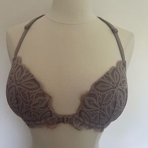 VS PINK tan date racerback padded lace bra 32DD